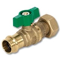 Zetco Series 6301 Press-fit x Nut & Tail WaterMarked DZR Brass Ball Valve