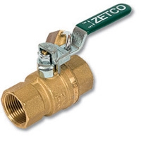 Series 1297 Zetco WaterMarked DZR Brass Ball Valve F&F S/Steel Ball & Lockable Lever