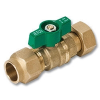 Series 1342 Conetite Compression x Nut & Tail WaterMarked DZR Brass Ball Valve