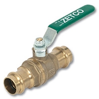 Series 6100 Zetco WaterMarked DZR Brass Press-fit x Press-fit Lever Handle